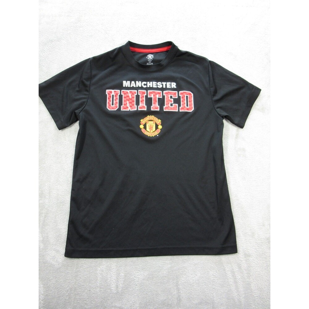 Manchester United T-Shirt Men's Medium (Fist Small) Black Soccer Polyester
